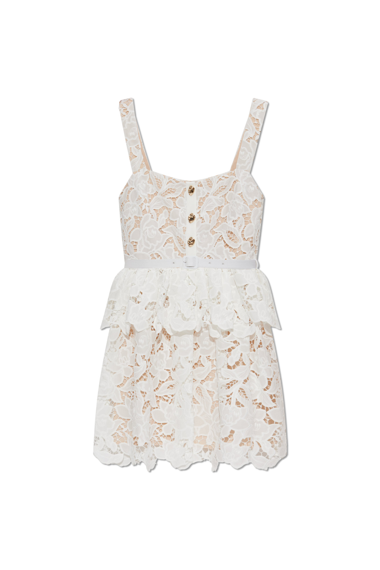 White Lace dress with belt Self-Portrait - Vitkac Canada